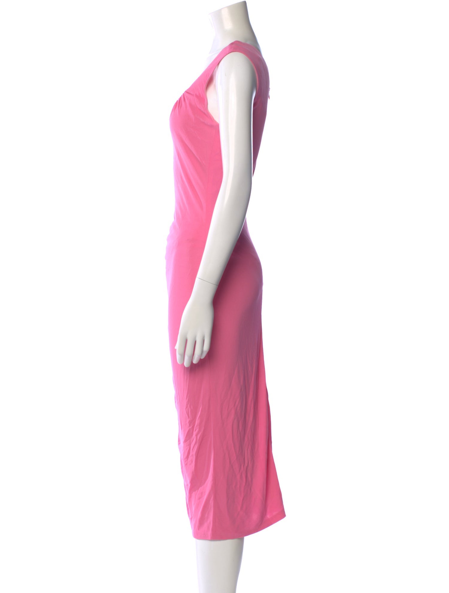 Rene Lezard Scoop Neck Midi Length Dress
