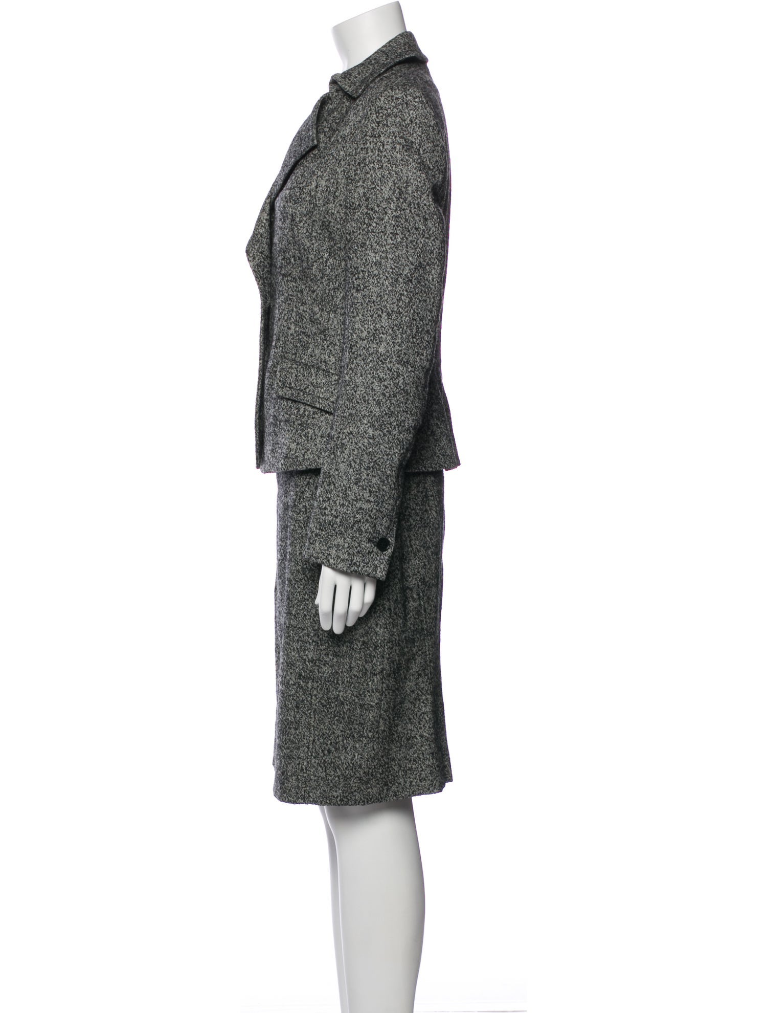 Rene Lezard Wool Tweed Pattern Skirt Suit w/ Tags