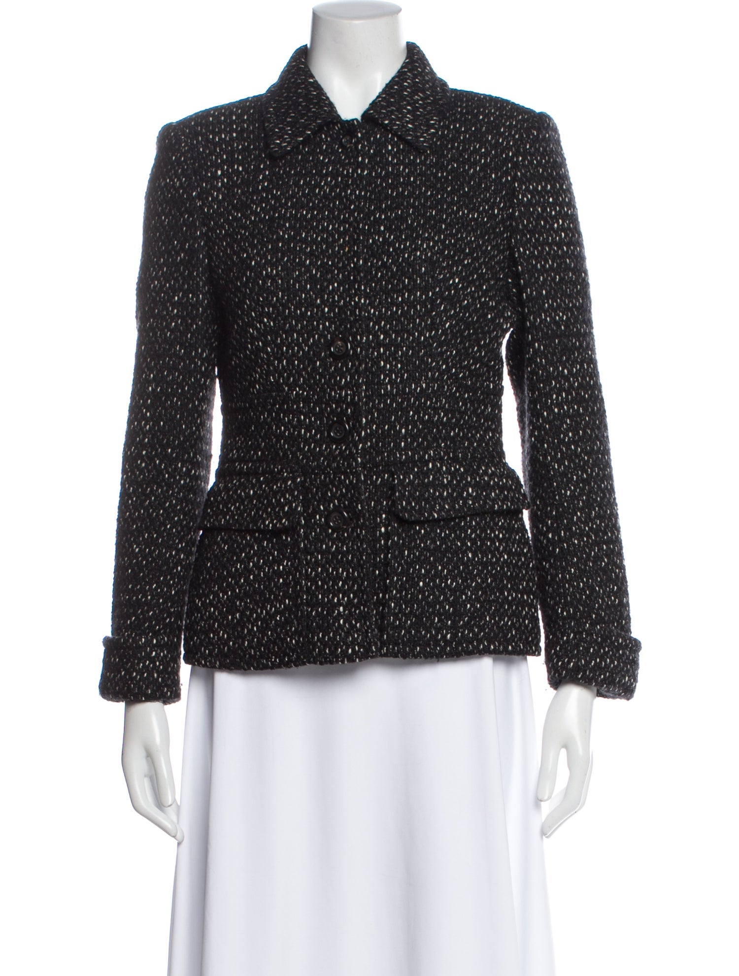 Rene Lezard Wool Printed Evening Jacket