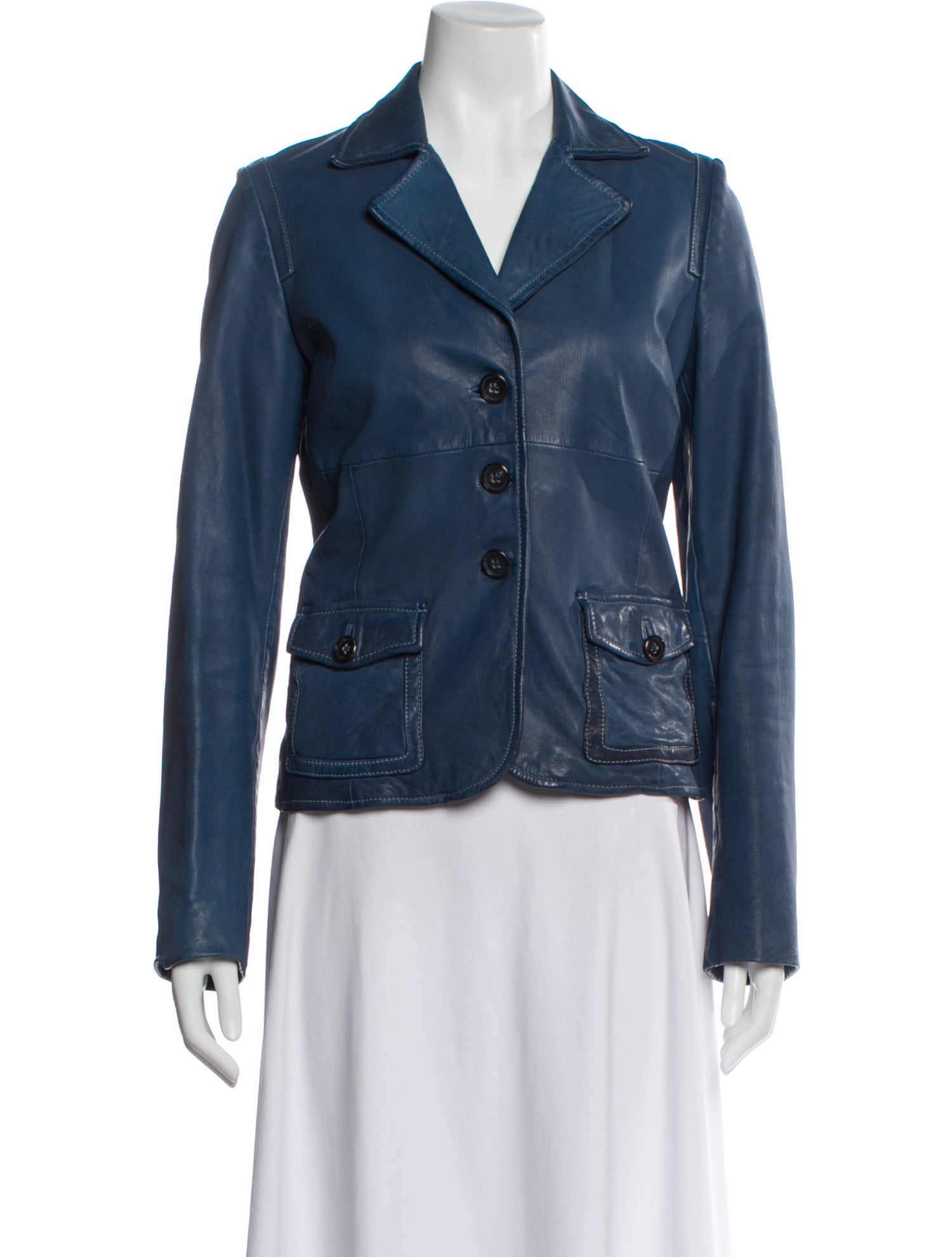 Rene Lezard Leather Blazer