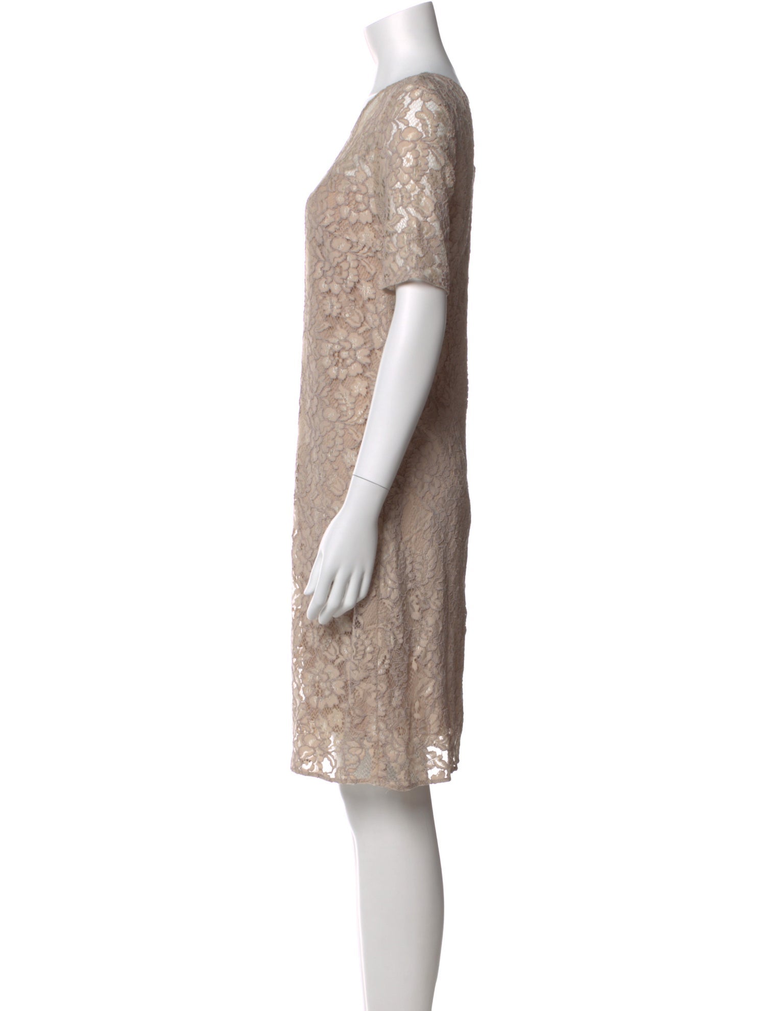 Rene Lezard Lace Pattern Knee-Length Dress