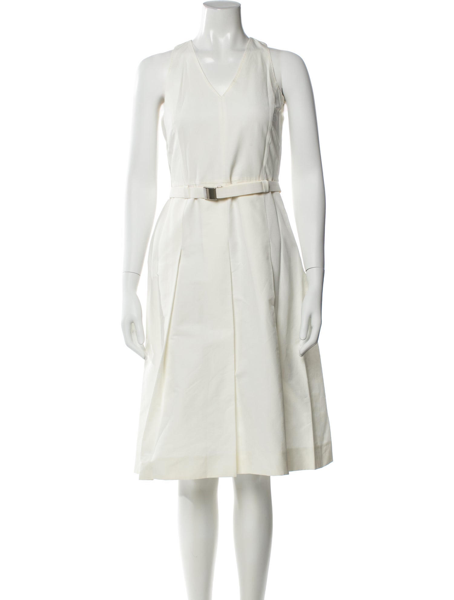Rene Lezard V-Neck Midi Length Dress