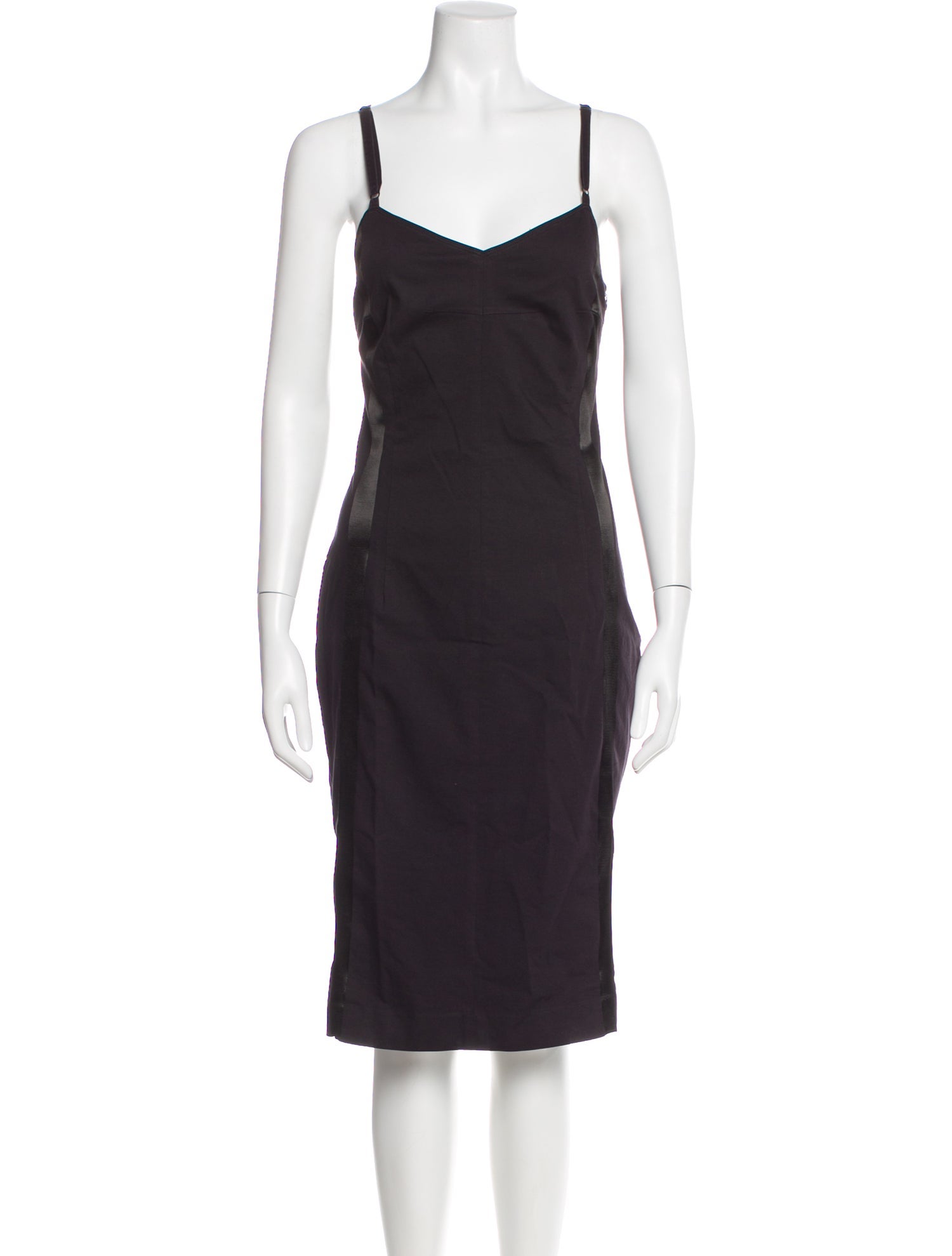 Rene Lezard V-Neck Knee-Length Dress