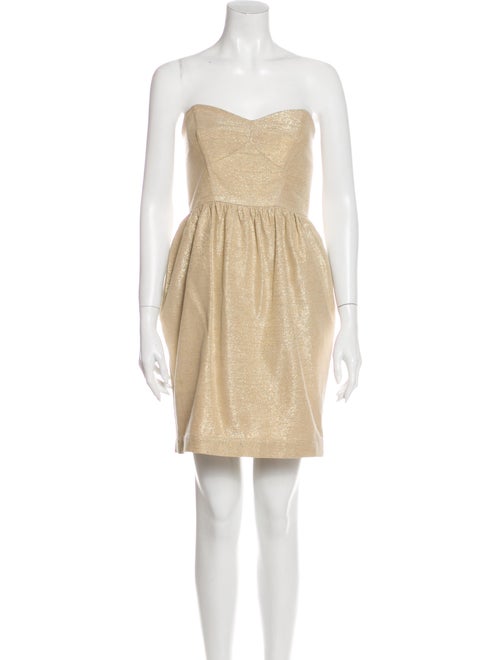 Shoshanna Strapless Mini Dress Gold