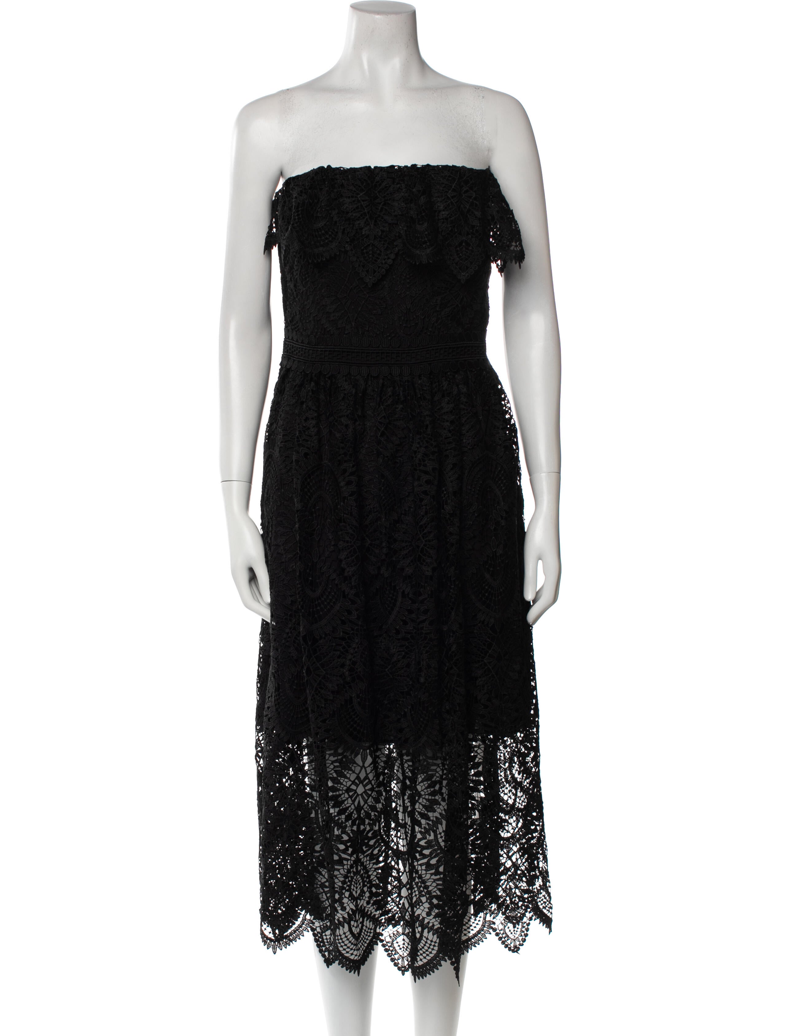 Shoshanna Lace Pattern Midi Length Dress