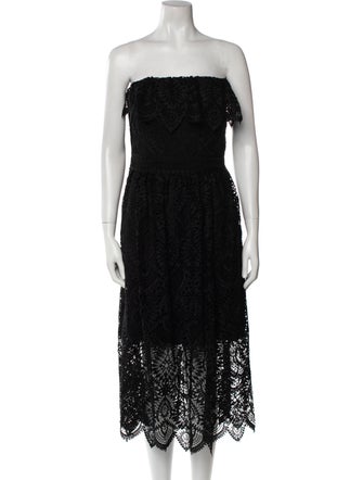 Shoshanna Lace Pattern Midi Length Dress