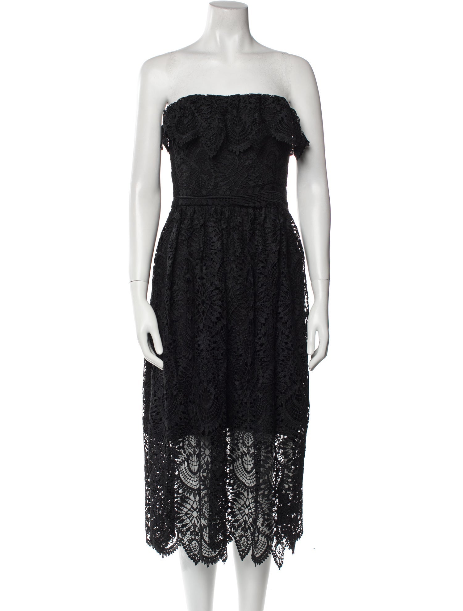 Shoshanna Lace Pattern Midi Length Dress