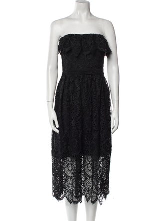 Shoshanna Lace Pattern Midi Length Dress