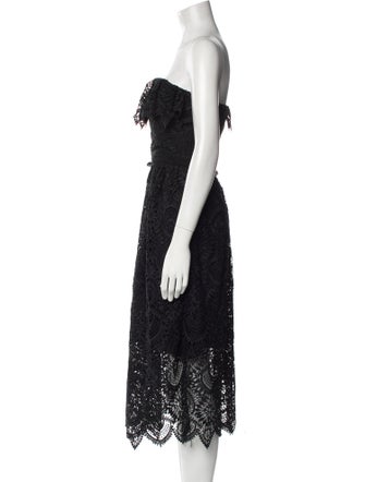 Shoshanna Lace Pattern Midi Length Dress