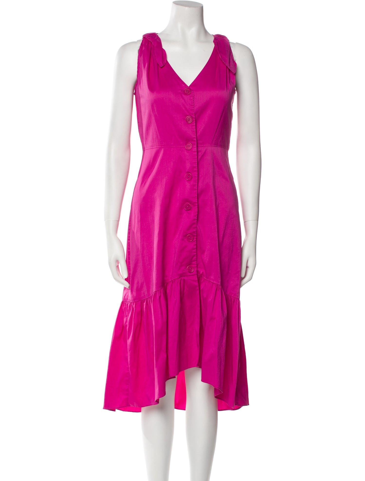 Shoshanna V-Neck Midi Length Dress