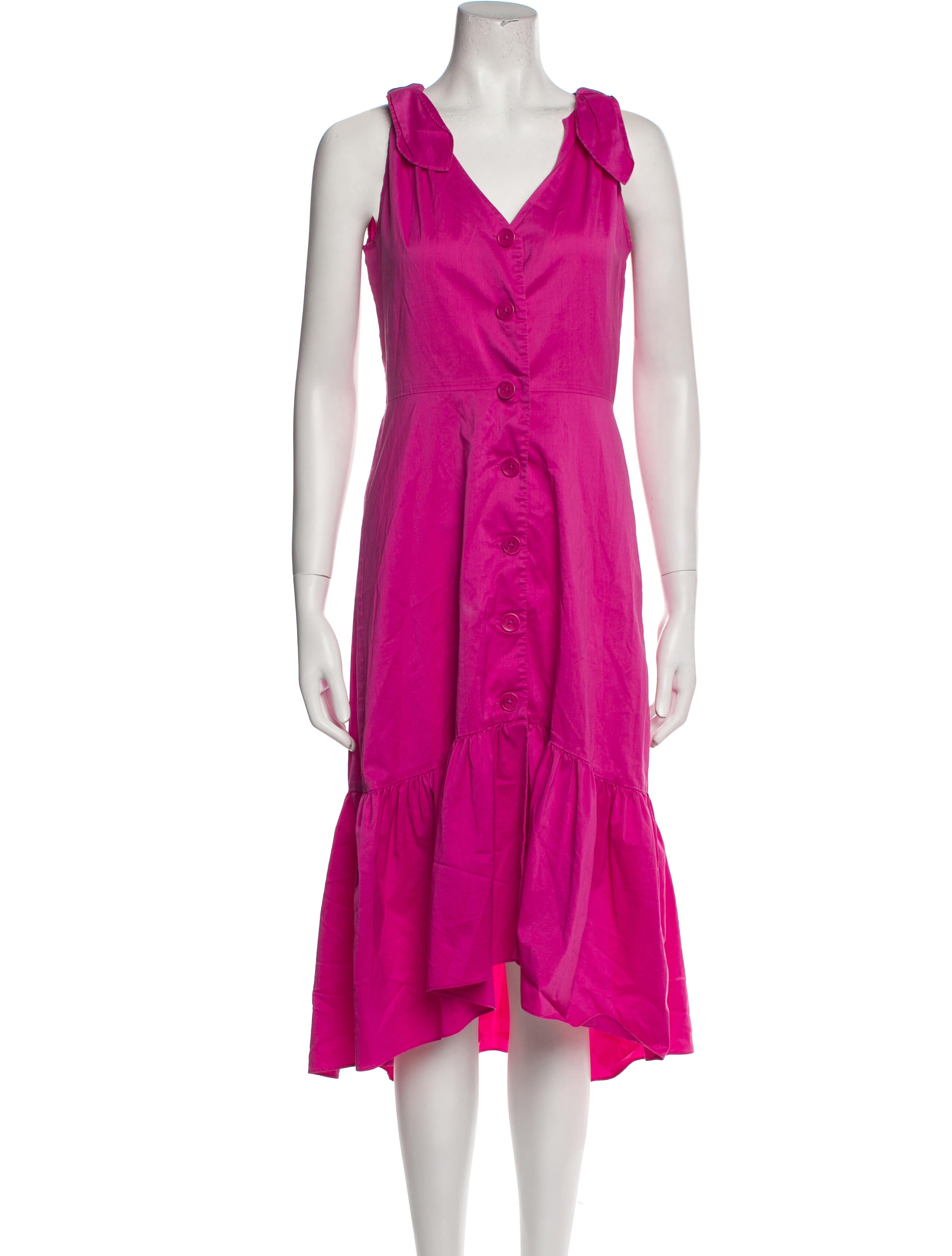 Shoshanna V-Neck Midi Length Dress