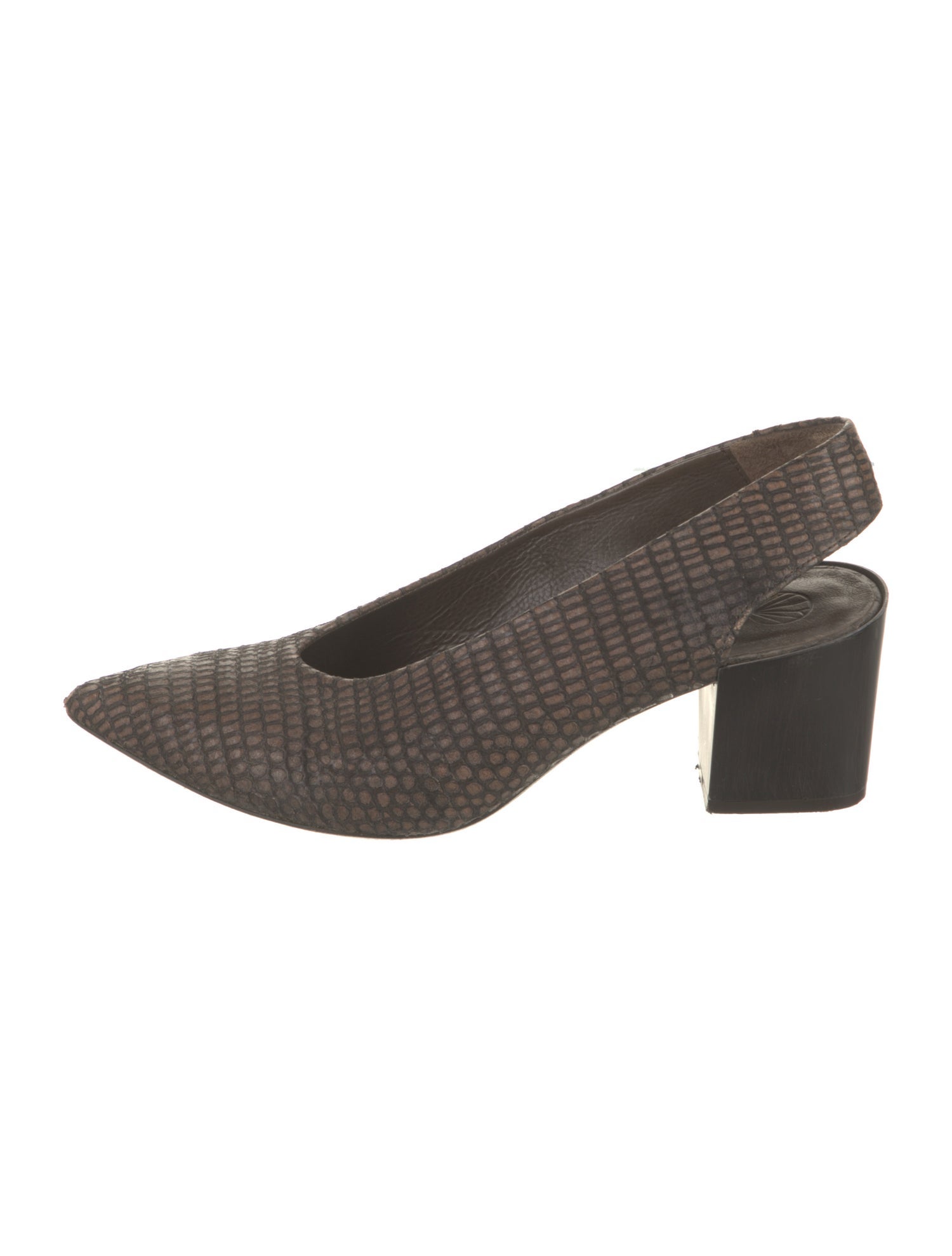 Coclico Leather Printed Slingback Pumps