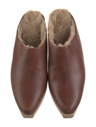 Coclico Leather Fur Trim Mules