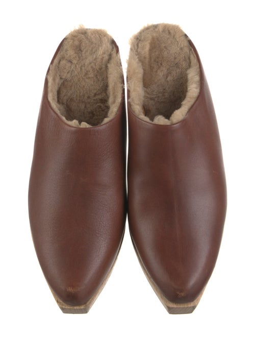 Coclico Leather Fur Trim Mules