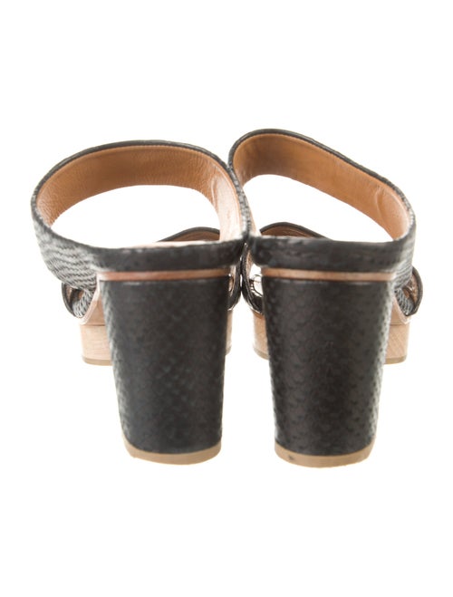 Coclico Embossed Leather Animal Print Slides