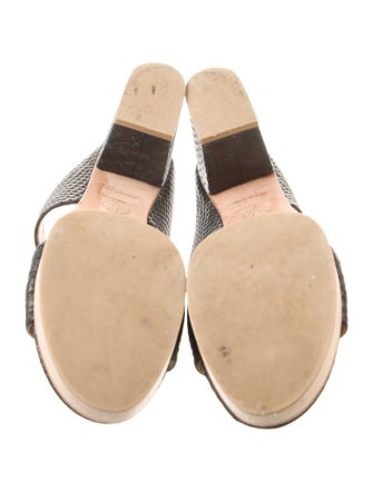 Coclico Embossed Leather Animal Print Slides