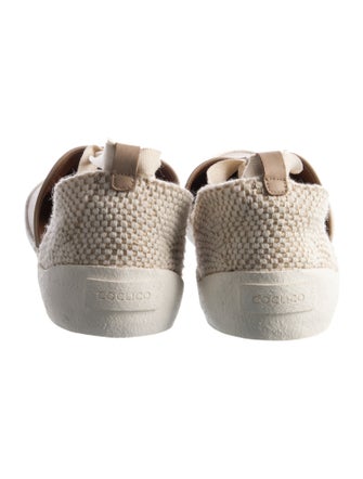 Coclico Leather Colorblock Pattern Slingback Flats