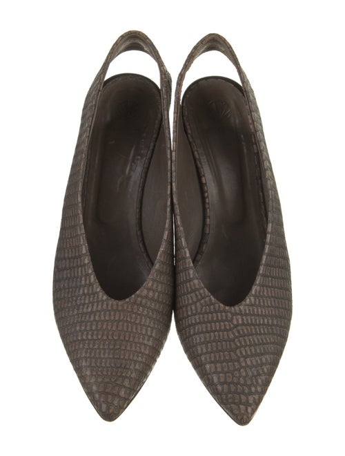 Coclico Leather Animal Print Slingback Pumps