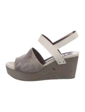 Coclico Suede Colorblock Pattern Slingback Sandals