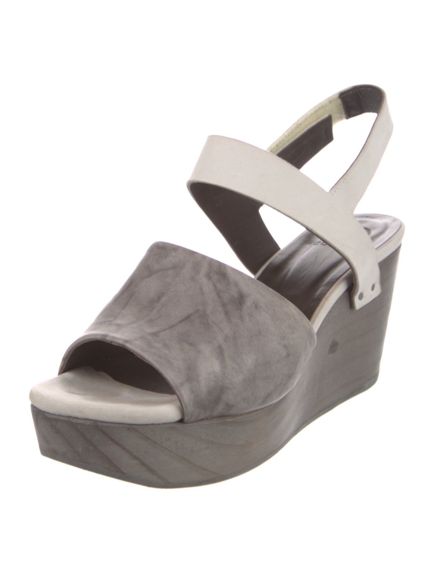 Coclico Suede Colorblock Pattern Slingback Sandals