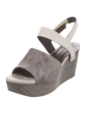 Coclico Suede Colorblock Pattern Slingback Sandals