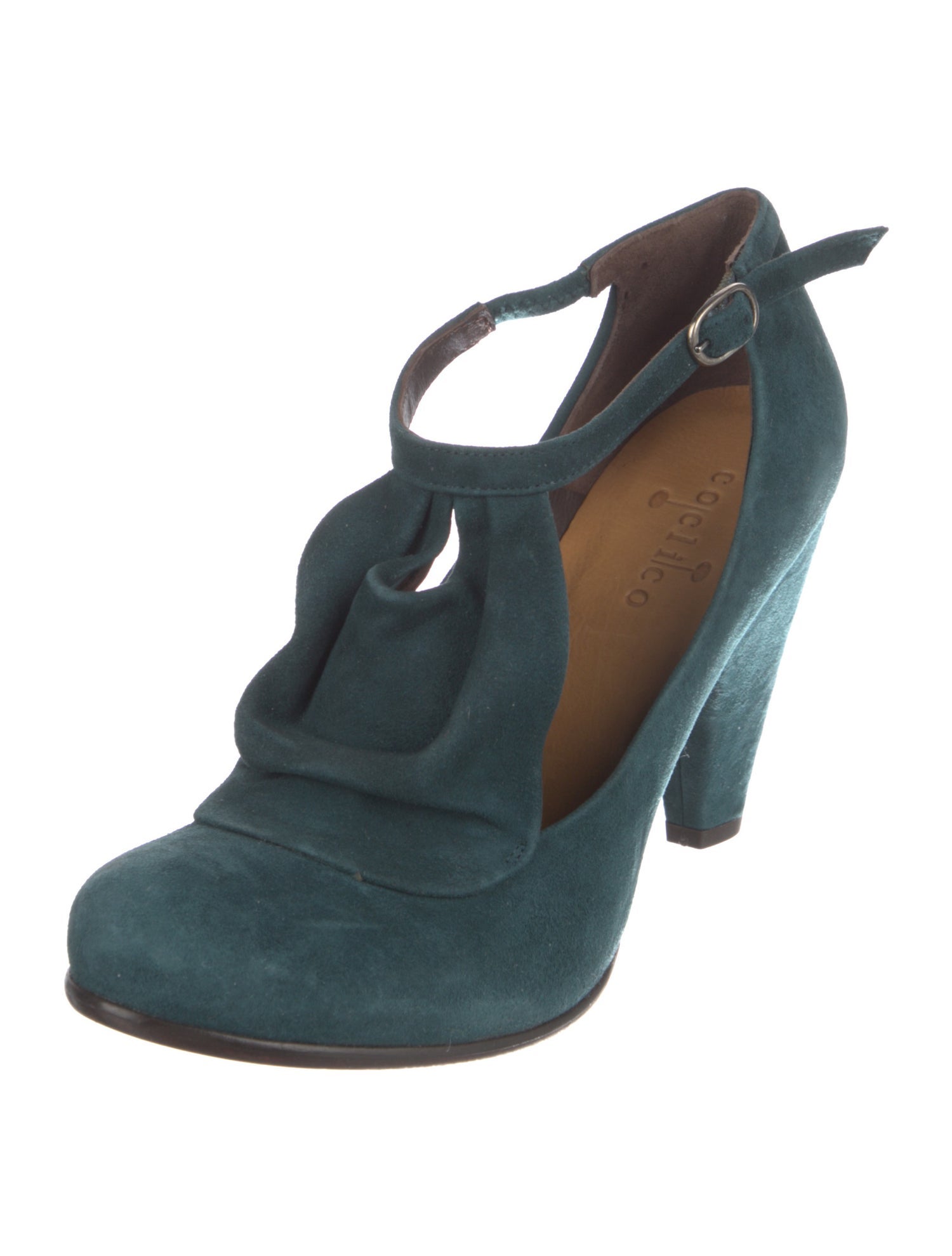 Coclico Suede T-Strap Pumps