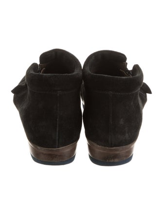 Coclico Suede Colorblock Pattern Lace-Up Boots