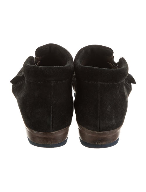 Coclico Suede Colorblock Pattern Lace-Up Boots