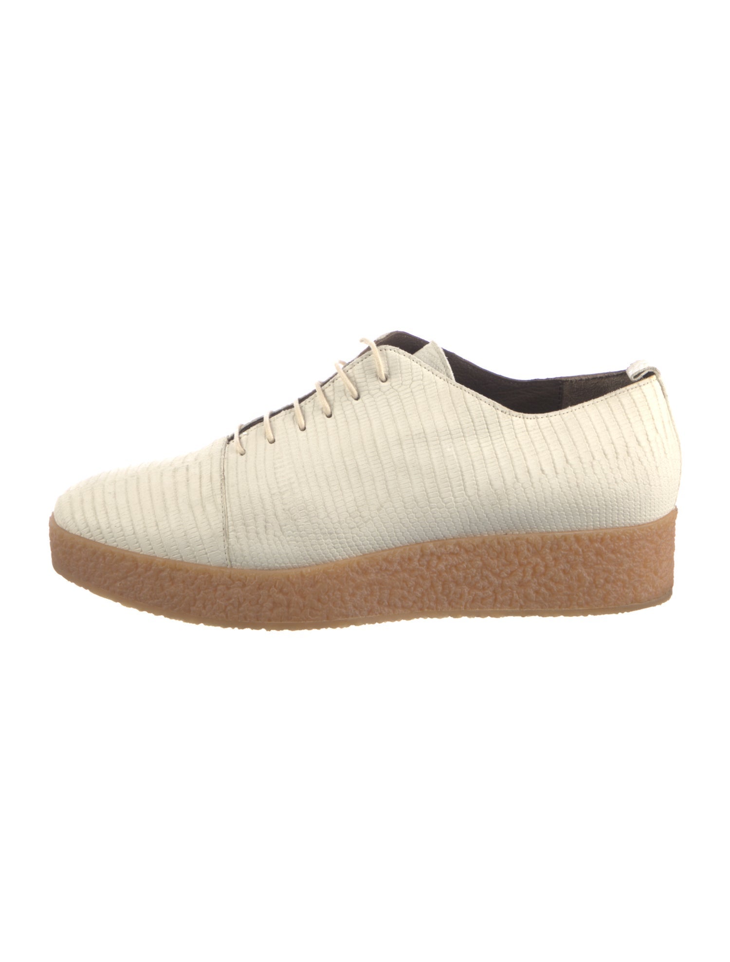 Coclico Embossed Leather Colorblock Pattern Oxfords