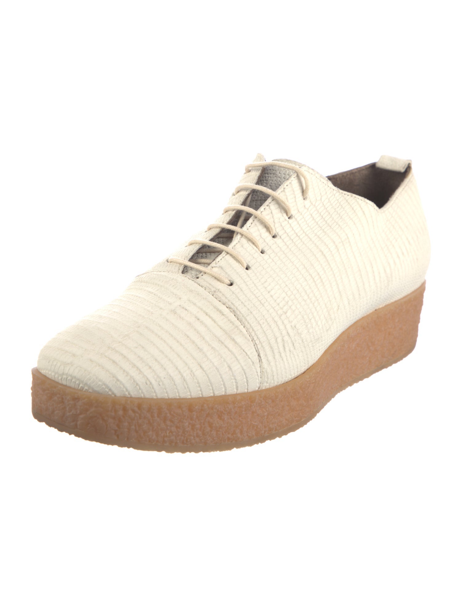 Coclico Embossed Leather Colorblock Pattern Oxfords