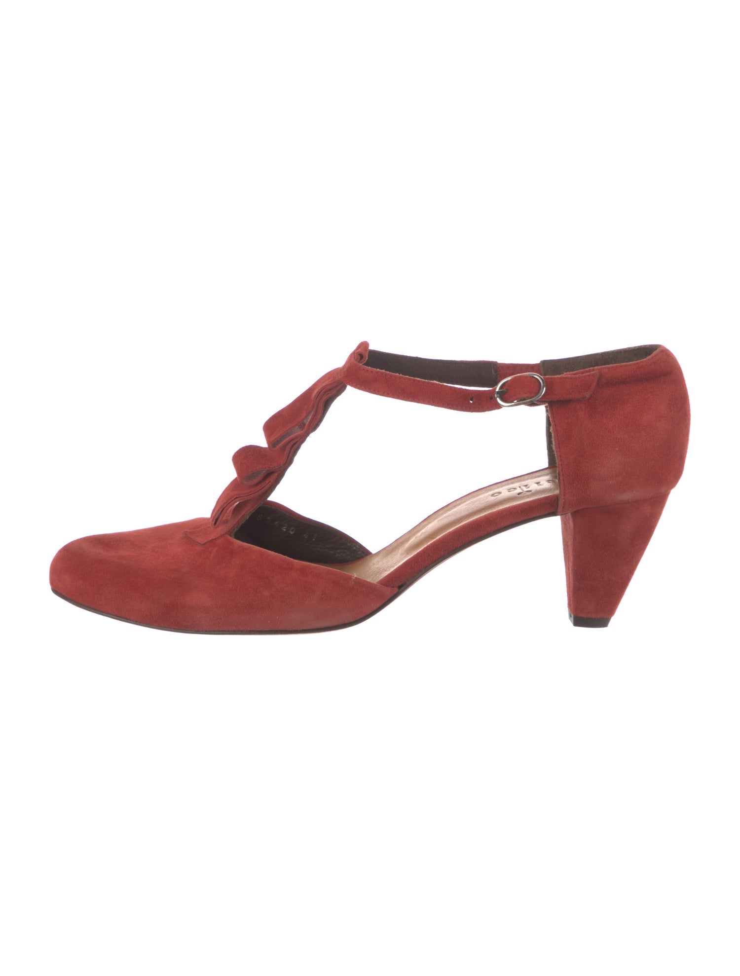Coclico Suede T-Strap Pumps
