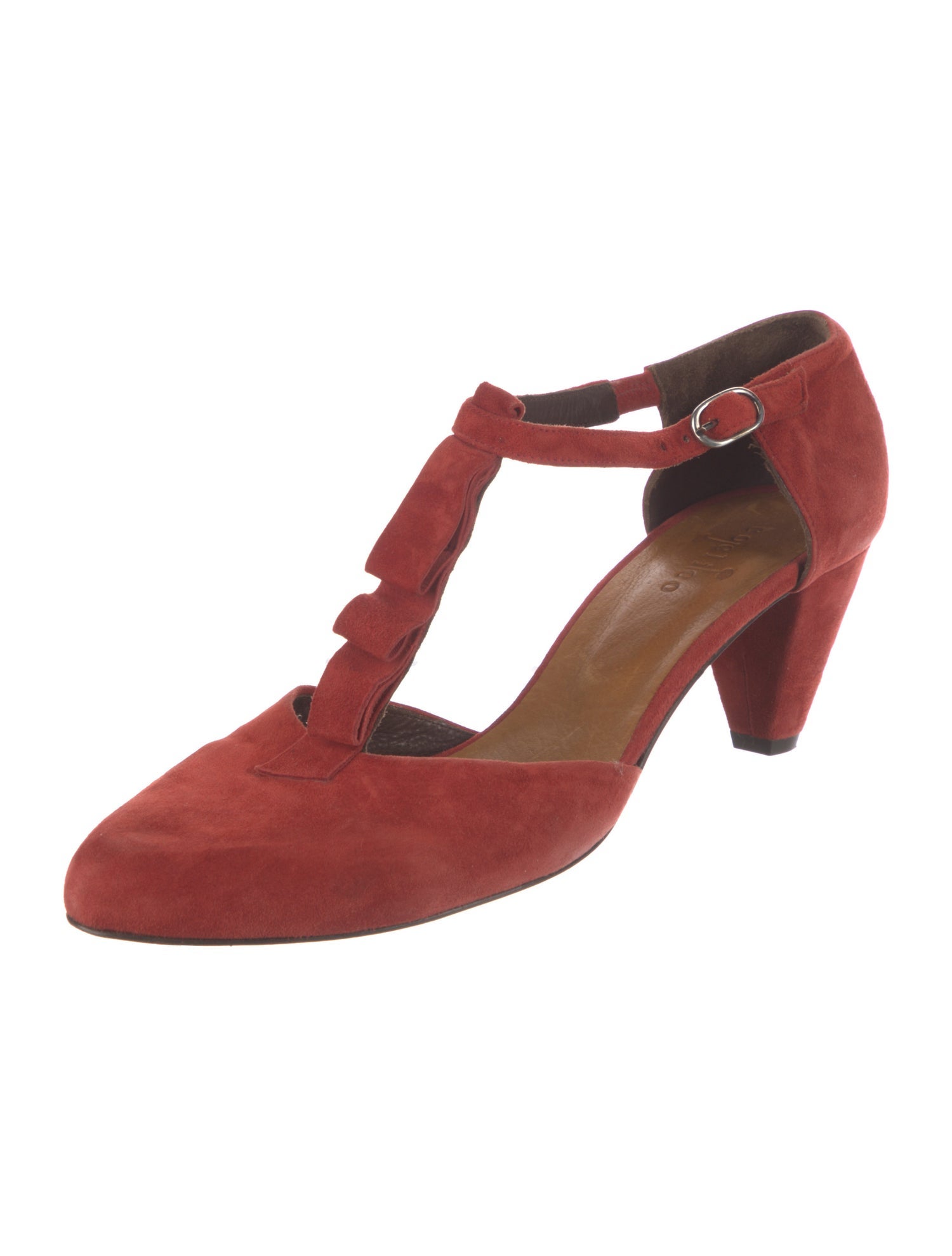 Coclico Suede T-Strap Pumps