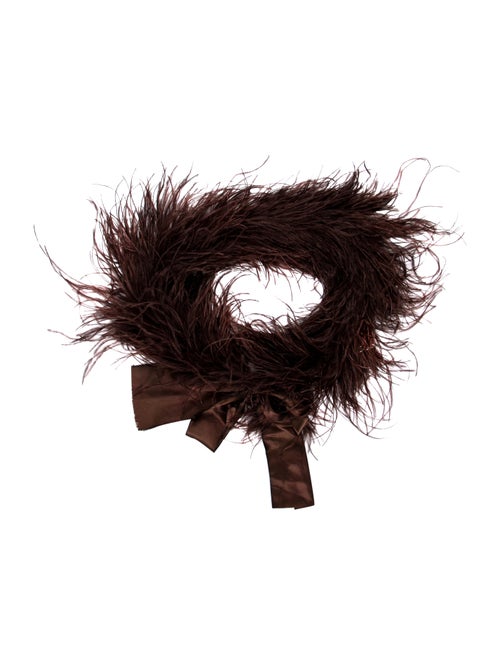 Annabelle Ostrich Feather Stole Brown