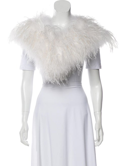 Annabelle Marabou Feather shrug White