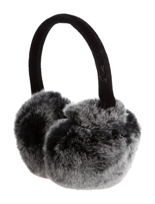 Annabelle Fur Velvet-Trimmed Earmuffs Grey