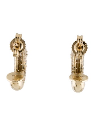 Adina Reyter 14K Diamond Chunky Tube J Hoop Drop Earrings