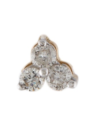 Adina Reyter 14K Diamond Three-Stone Single Stud Earring