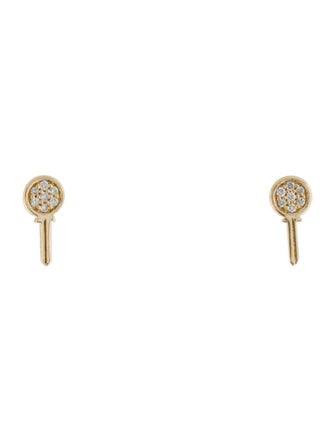 Adina Reyter 14K Diamond Super Tiny Key Stud Earrings