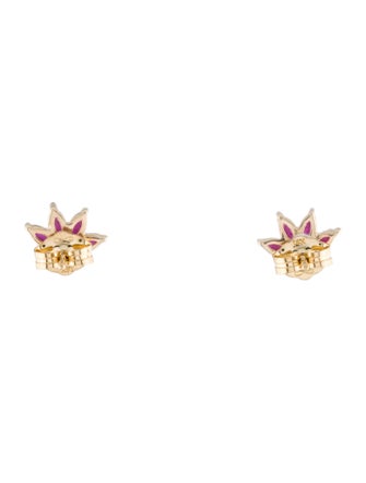 Adina Reyter 14K Ruby, Diamond & Opal Amalfi Half Flower Posts
