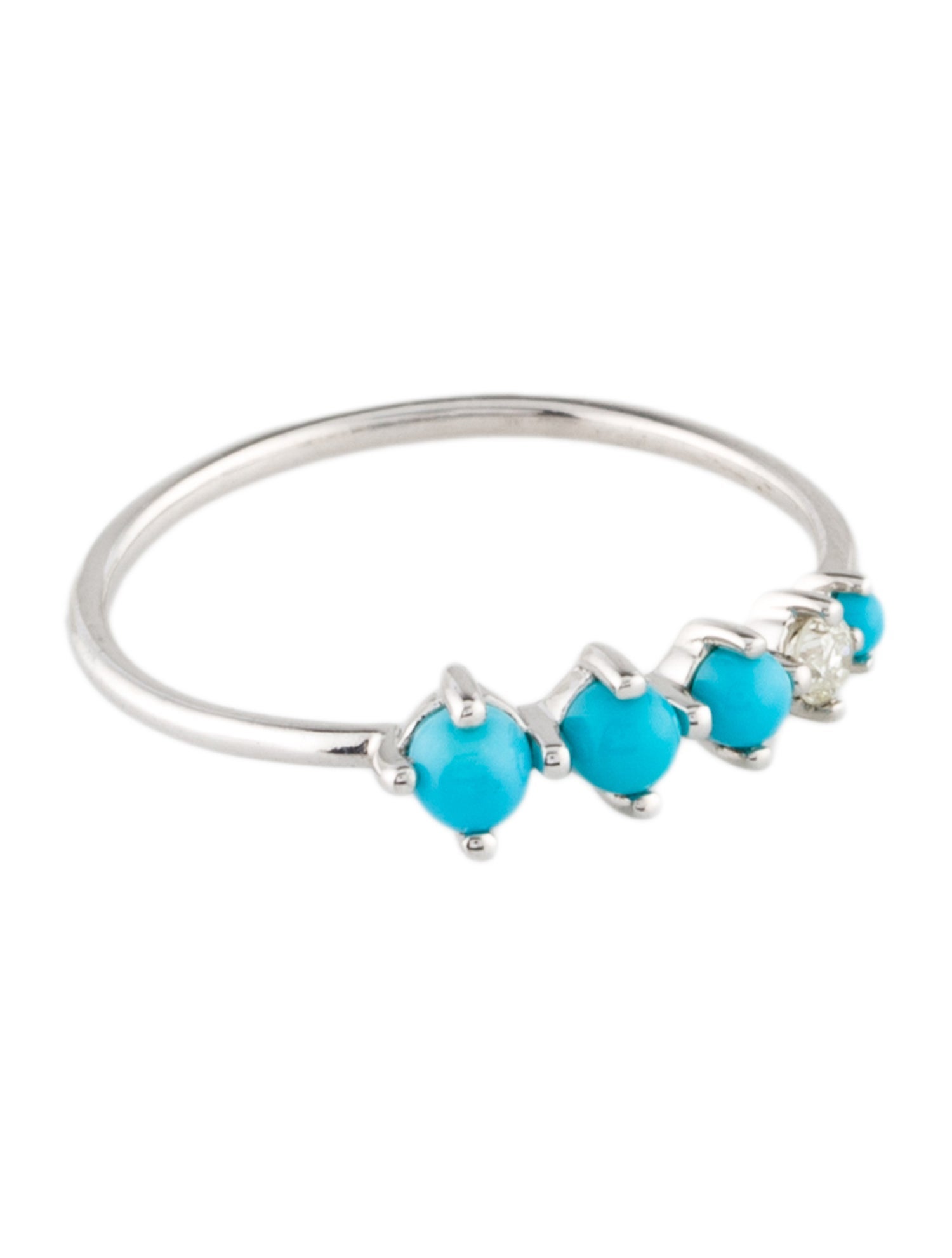 Adina Reyter Graduated Turquoise & Diamond Stacking Ring