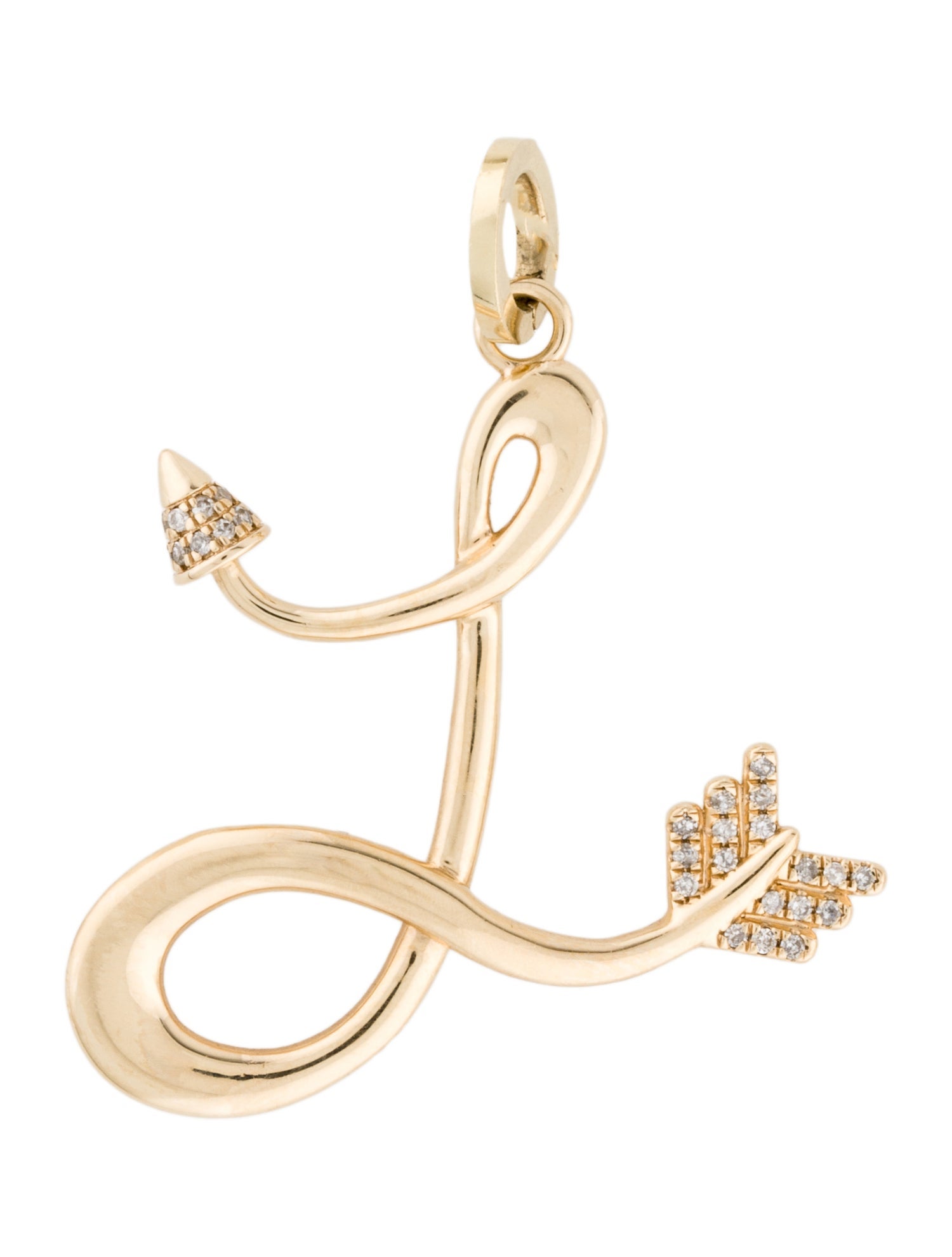 Adina Reyter 14K Diamond XL Hinged Arrow Initial 'L' Charm