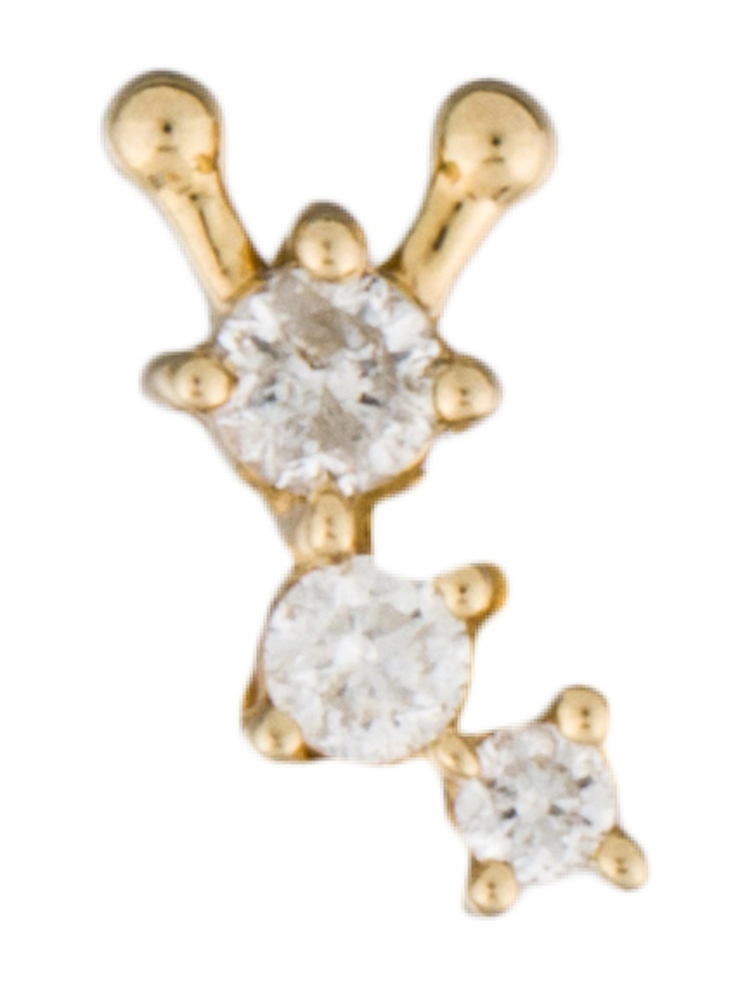 Adina Reyter 14K Diamond Caterpillar Enchanted Stud Earring