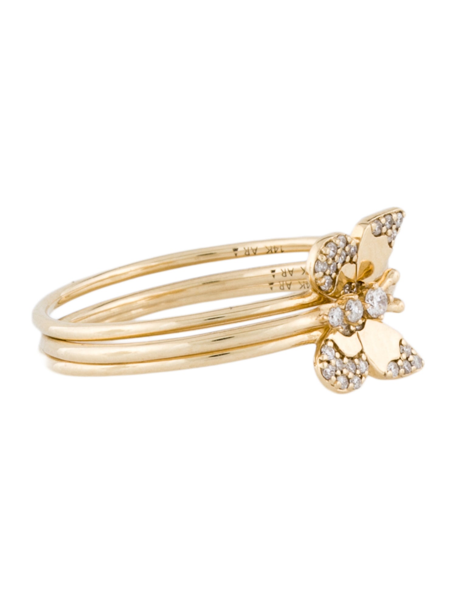 Adina Reyter 14K Diamond Small Enchanted Butterfly Ring Set