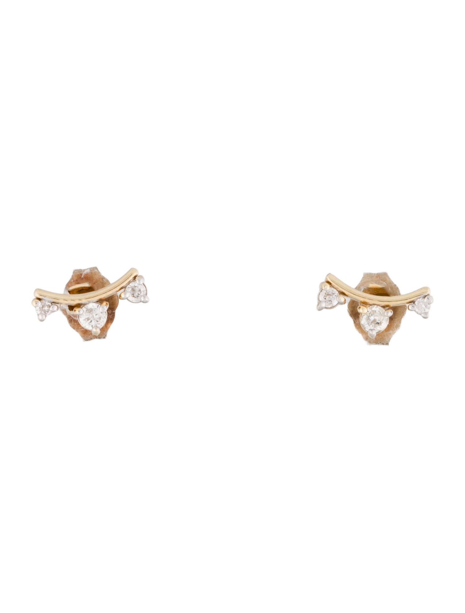 Adina Reyter 14K Diamond Curve 3 Amigos Stud Earrings