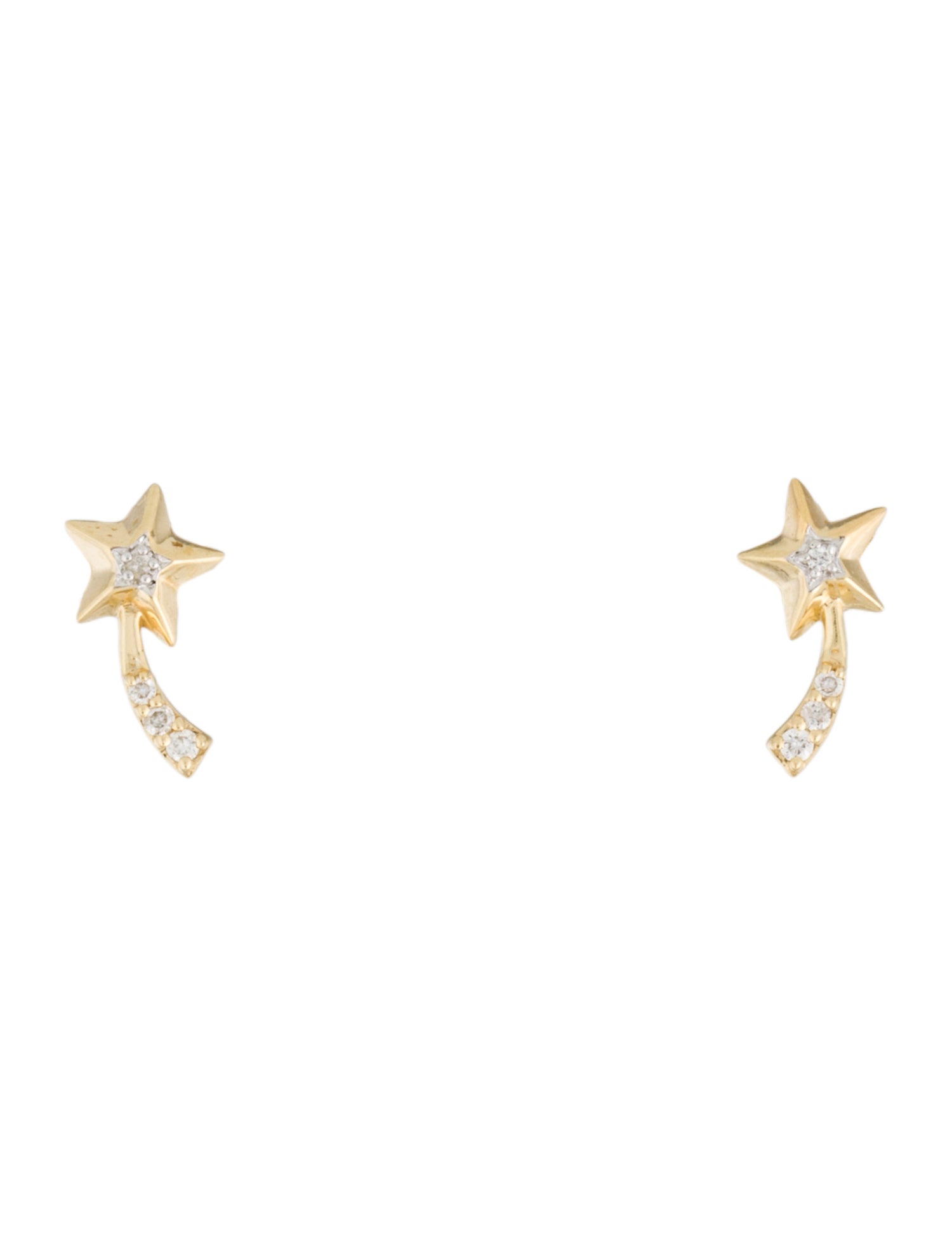 Adina Reyter 14K Diamond Shooting Star Stud Earrings
