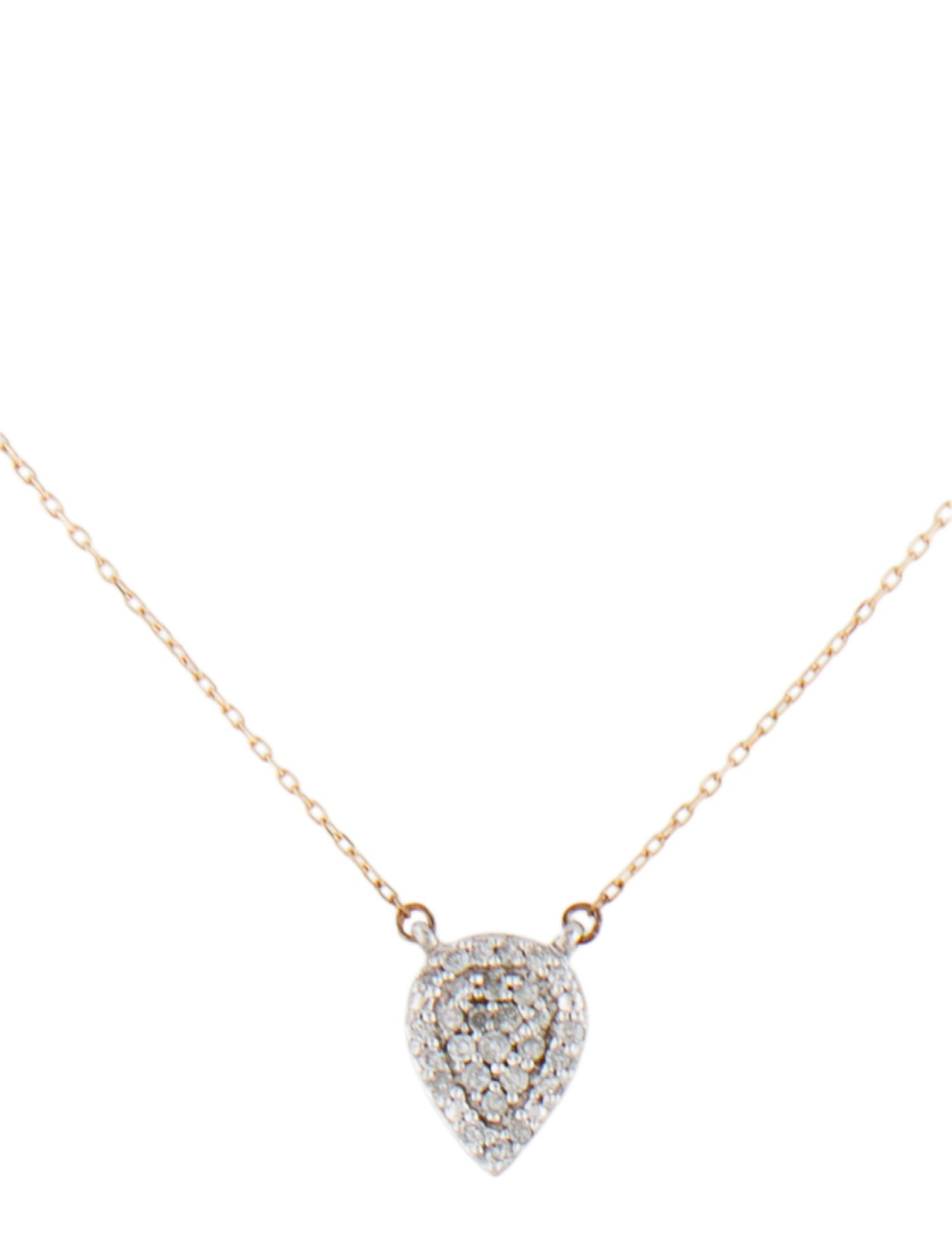 Adina Reyter Diamond Solid Pave Teardrop Pendant Necklace