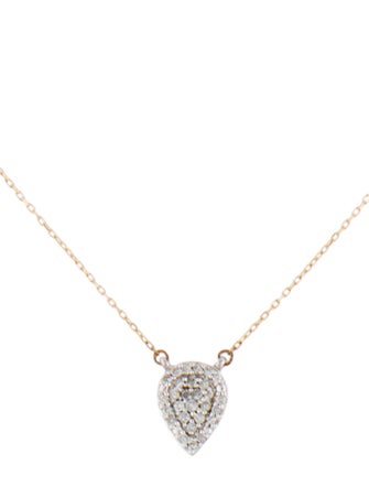 Adina Reyter Diamond Solid Pave Teardrop Pendant Necklace