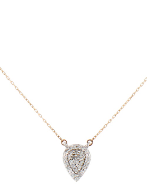 Adina Reyter Diamond Solid Pave Teardrop Pendant Necklace