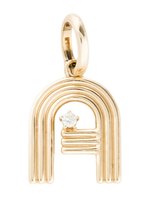 Adina Reyter 14K Diamond Groovy Initial 'A' Hinged Charm