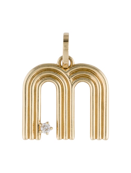 Adina Reyter 14K Groovy Diamond Initial 'M' Hinged Charm